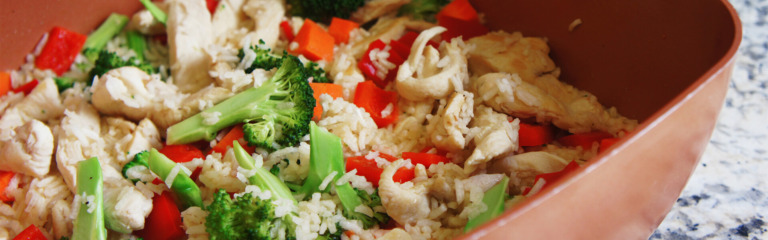 15 Minute Italian Chicken and Rice with Vegetables