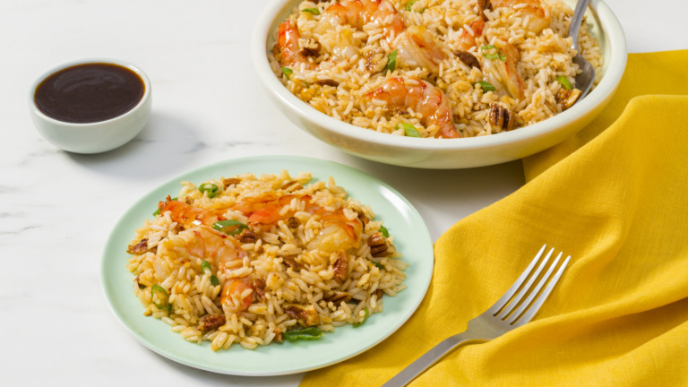 Asian Pecan, Shrimp and Rice Salad