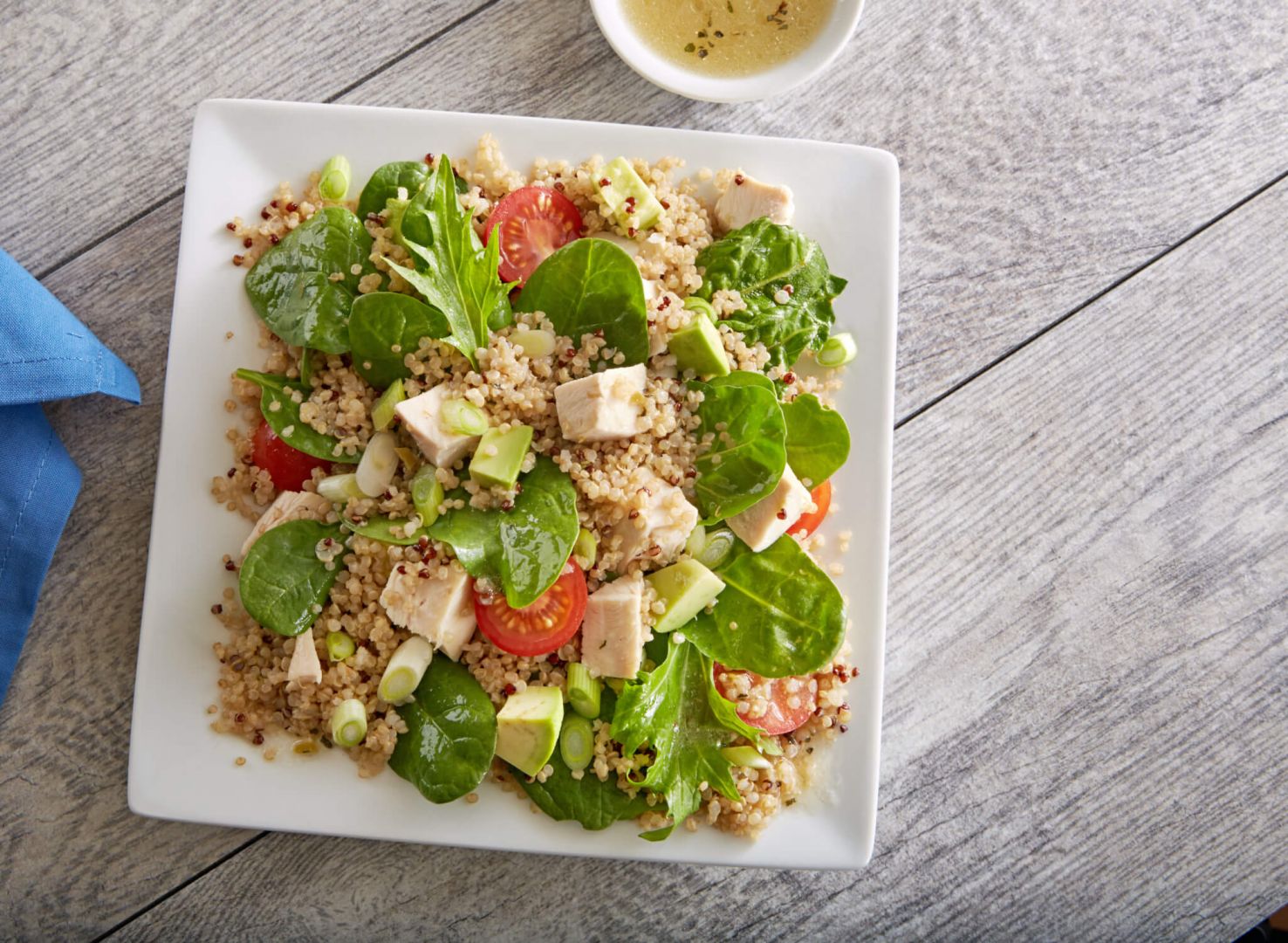 Avocado Chicken Power Salad with quinoa