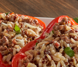 Rice and Quinoa Stuffed Peppers