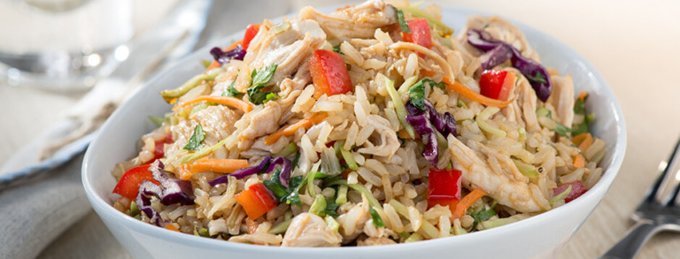 Zesty Asian Chicken Rice Salad