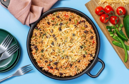 Spicy Rice Bean and Cheese Skillet Recipe
