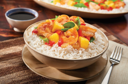 Sweet and Sour Shrimp with rice