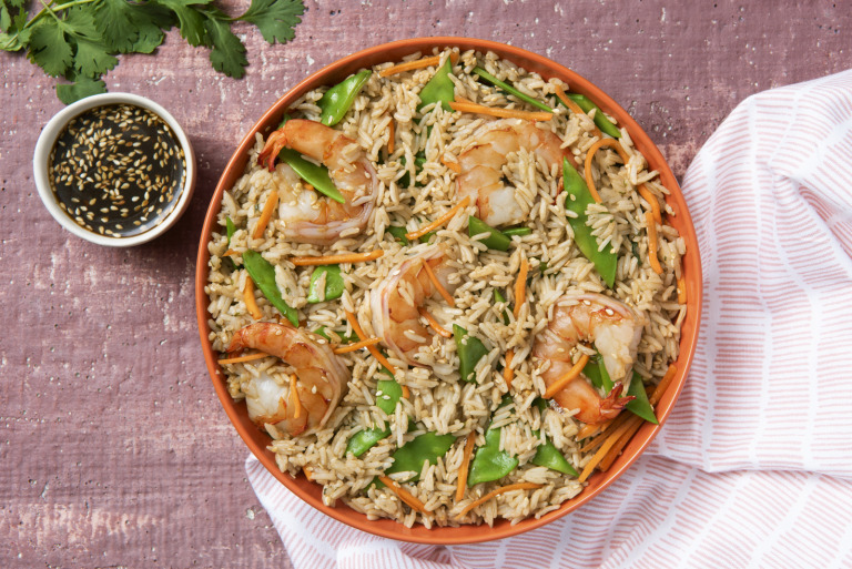Asian Shrimp and Rice Salad