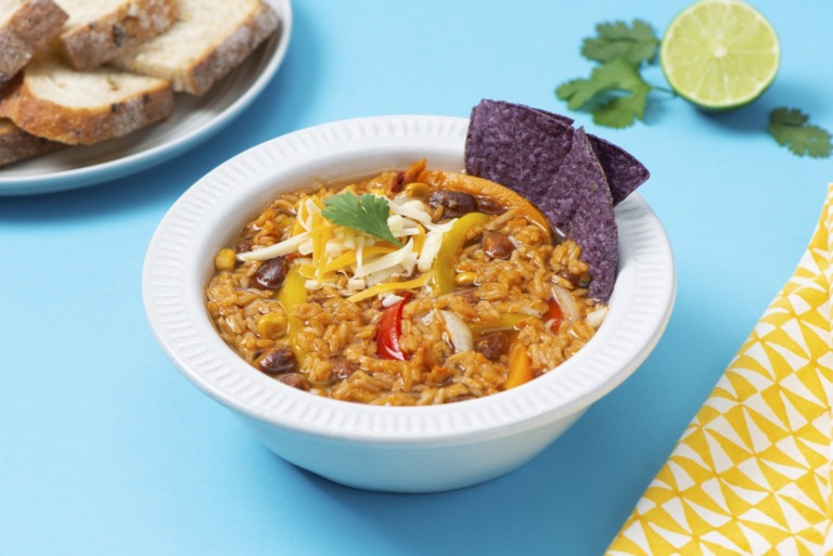 Southwest Pinto Beans and Rice Soup