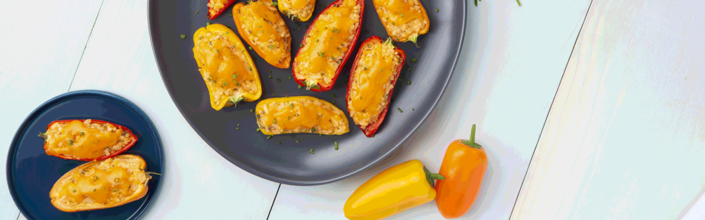 Party Peppers filled with rice and cheese