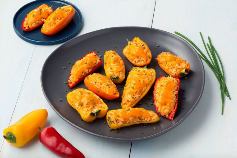 Party Peppers Stuffed with Jasmine Rice