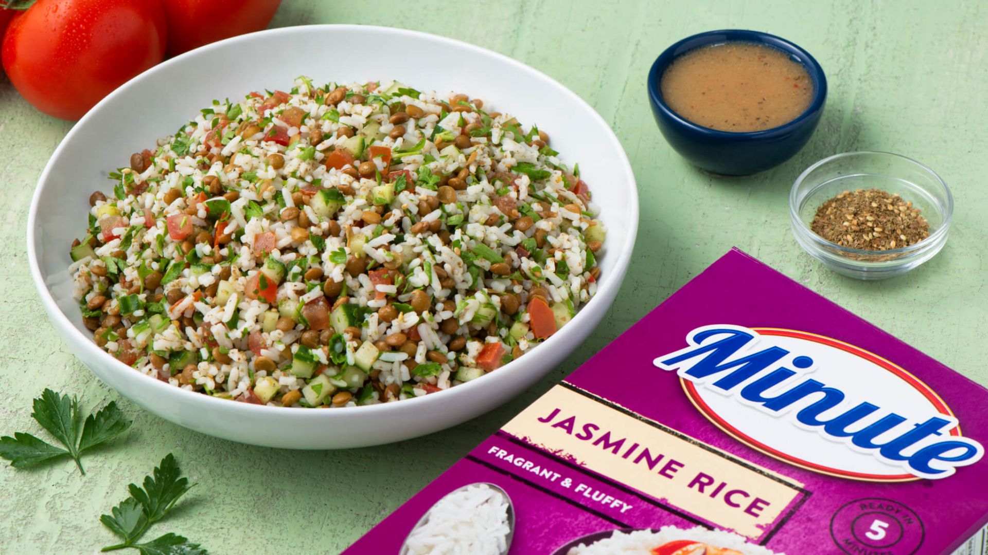 Rice and Lentil Tabbouleh Salad with Jasmine Rice | Minute® Rice
