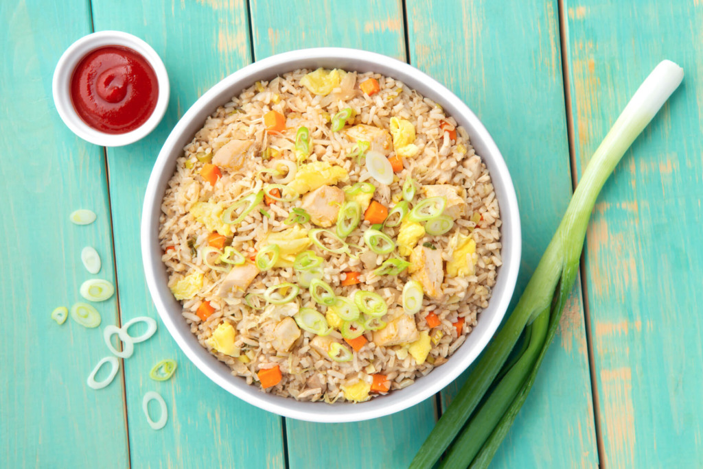 Chicken Fried Rice in a bowl