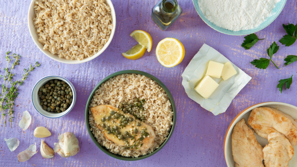 Chicken Piccata with Rice