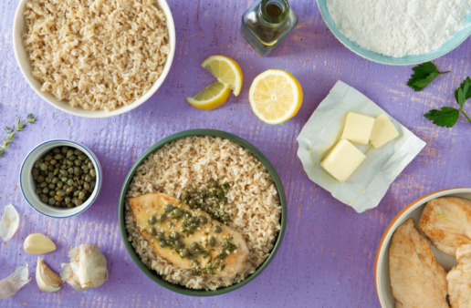 Chicken Piccata with Rice