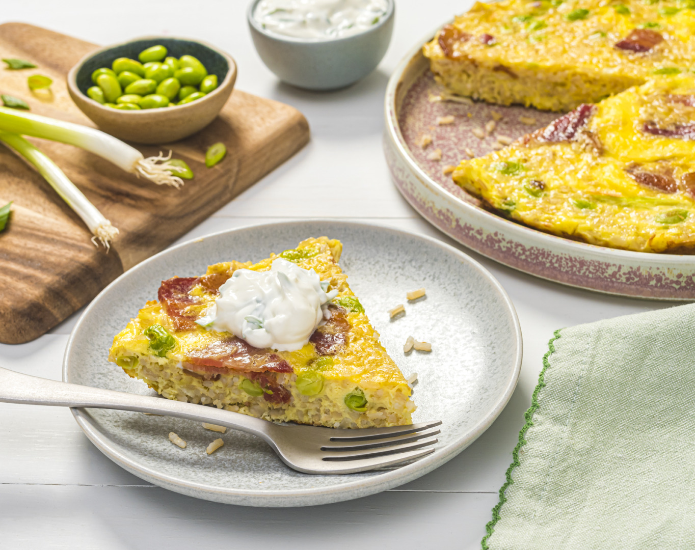 Fritatta with Bacon, Brown Rice &amp; Edamame | Minute® Rice