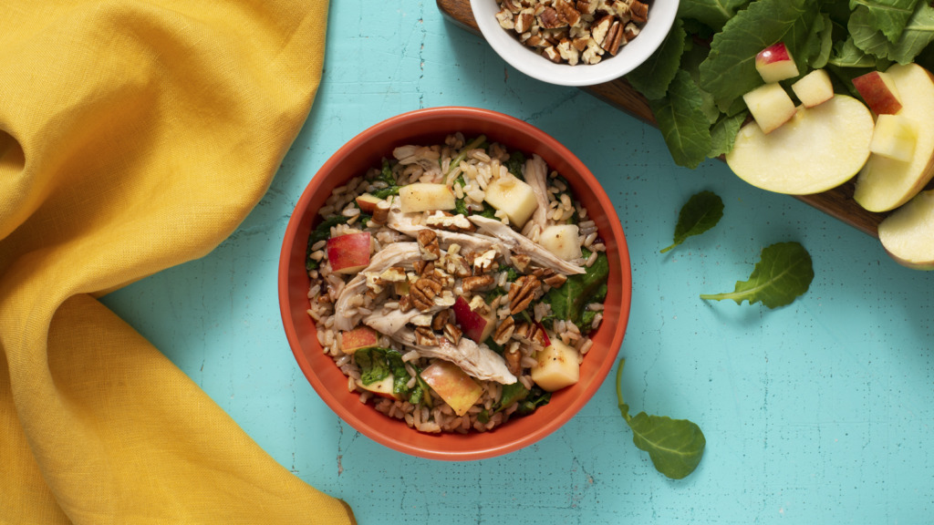 brown-rice-salad-with-turkey-apples-and-cranberry-dressing