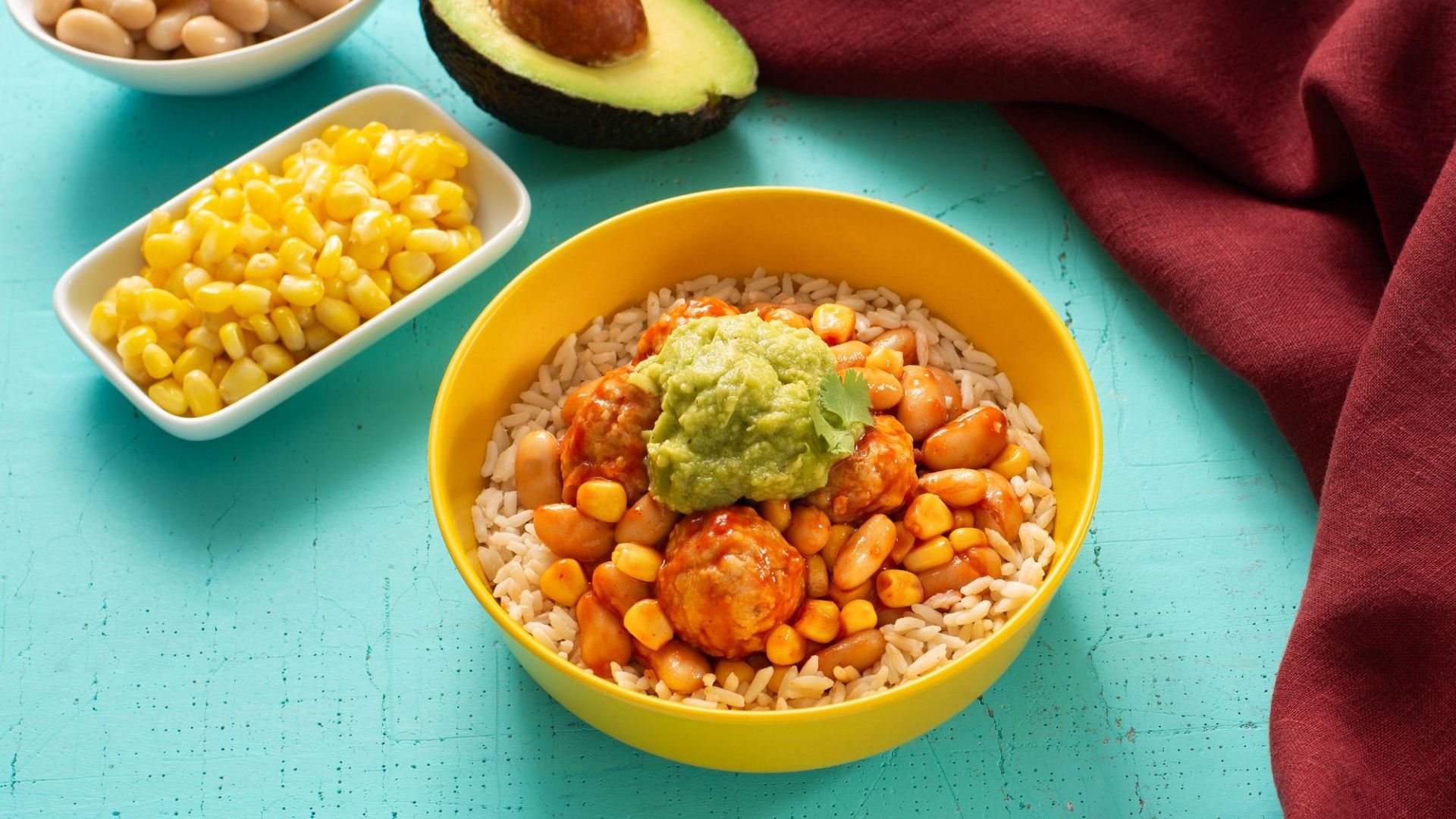 Chili Recipe with Turkey Meatballs and White Rice Minute® Rice