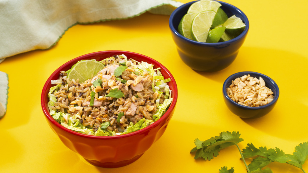 tuna-salad-with-brown-rice-quinoa-napa-cabbage-and-thai-dressing