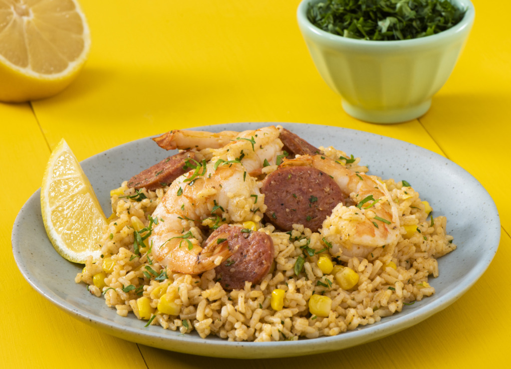 Cajun-style-boil-rice-with-shrimp-and-smoked-sausage