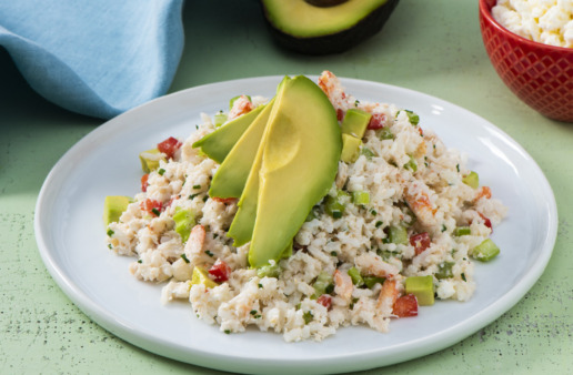creamy-rice-salad-with-avocado-and-crab-meat