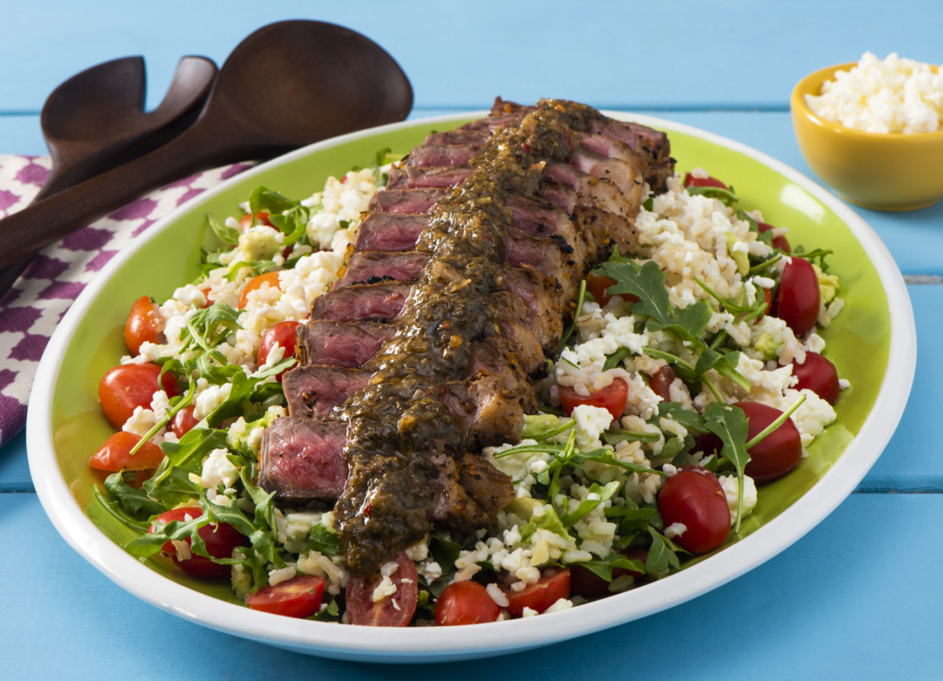 Grilled Steak and Brown Rice Salad Platter