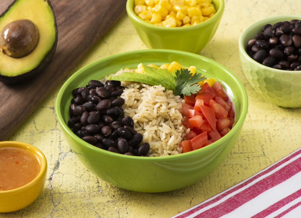 vegetarian-mexican-cobb-salad-with-jasmine-rice-black-beans-avocado-and-tomatoes