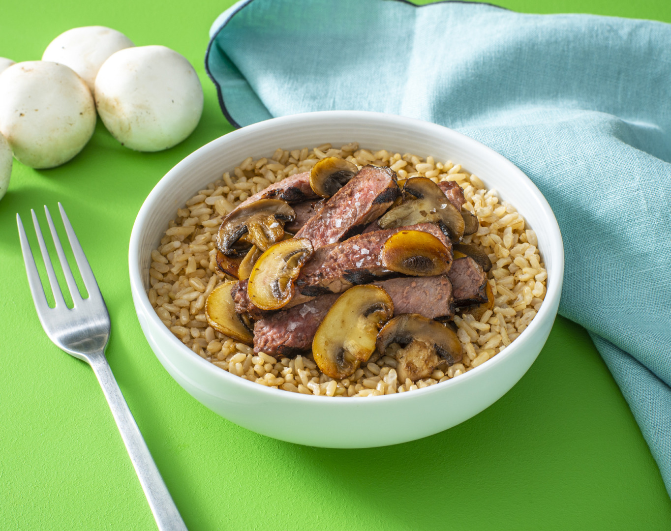 Brown Rice with Sauteed Mushrooms and Beef | Minute® Rice