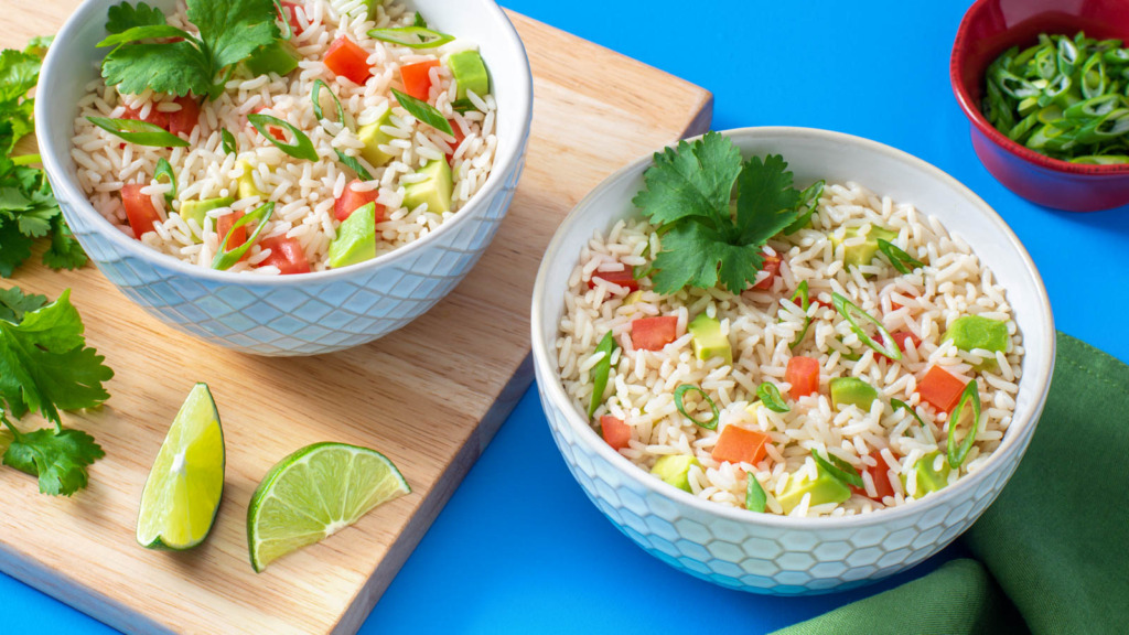 fiesta-rice-with-avocado-tomato-and-cilantro