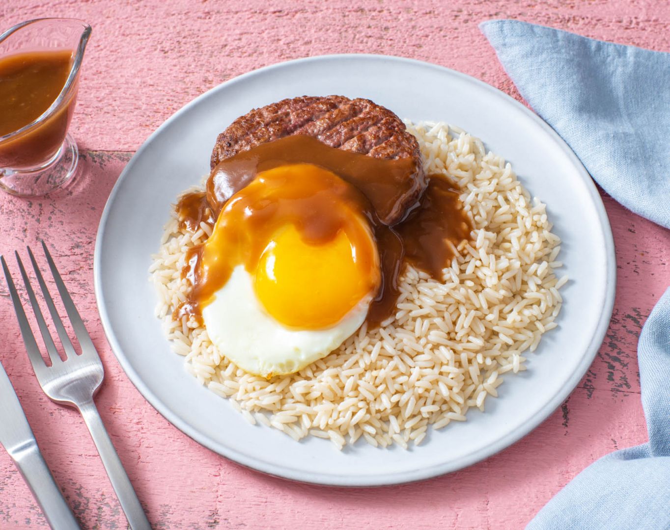 Loco Moco Recipe with Microwavable White Rice Minute® Rice