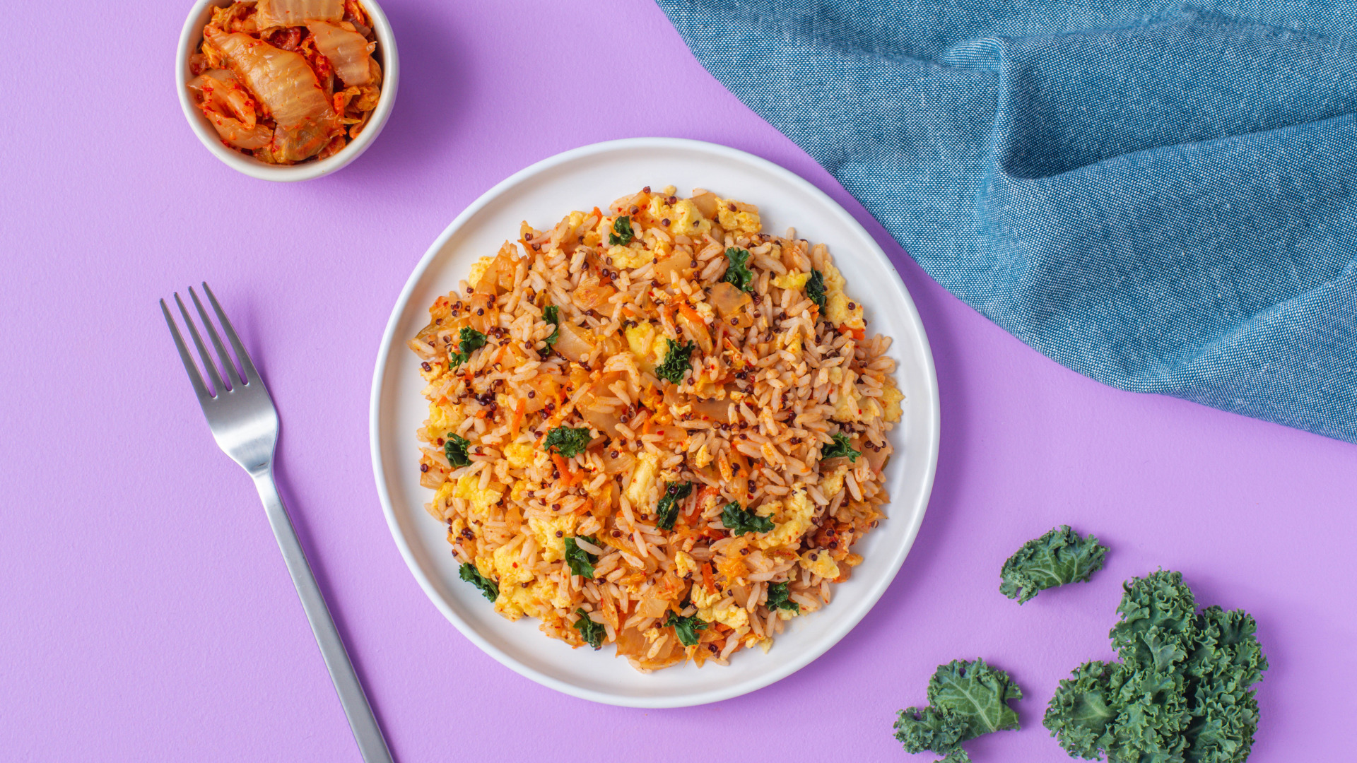 Kale and Kimchi “Fried” Rice Minute® Rice