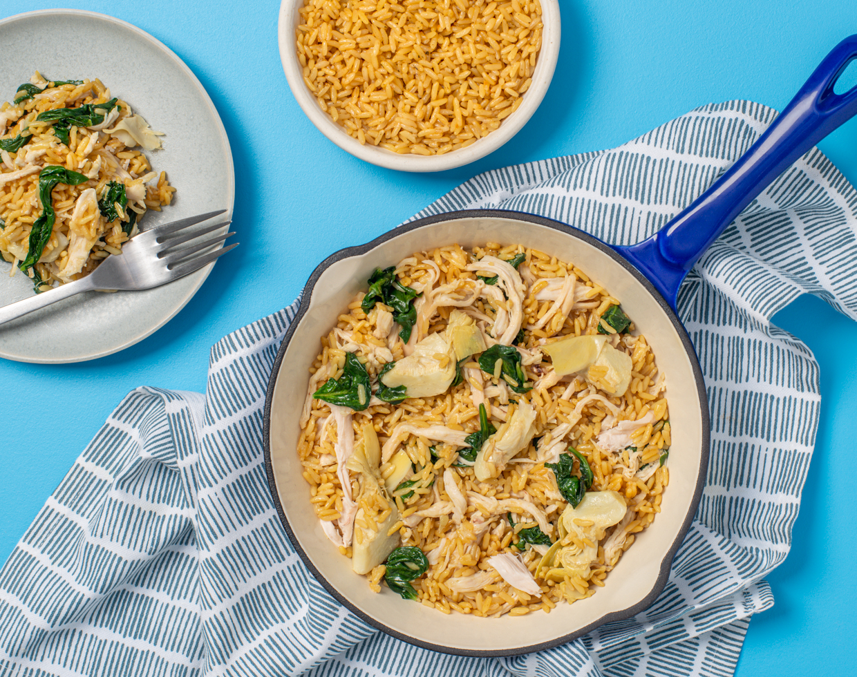 Parmesan Chicken & Rice With Spinach & Artichoke