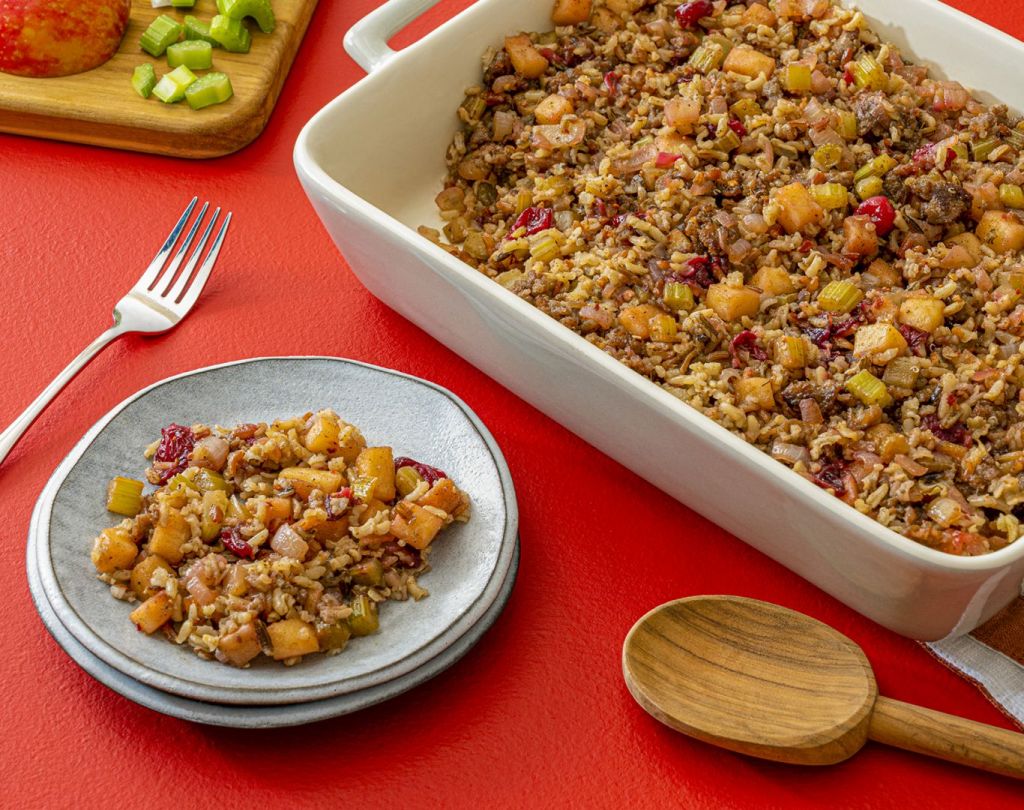 Rice and Quinoa Sausage Stuffing