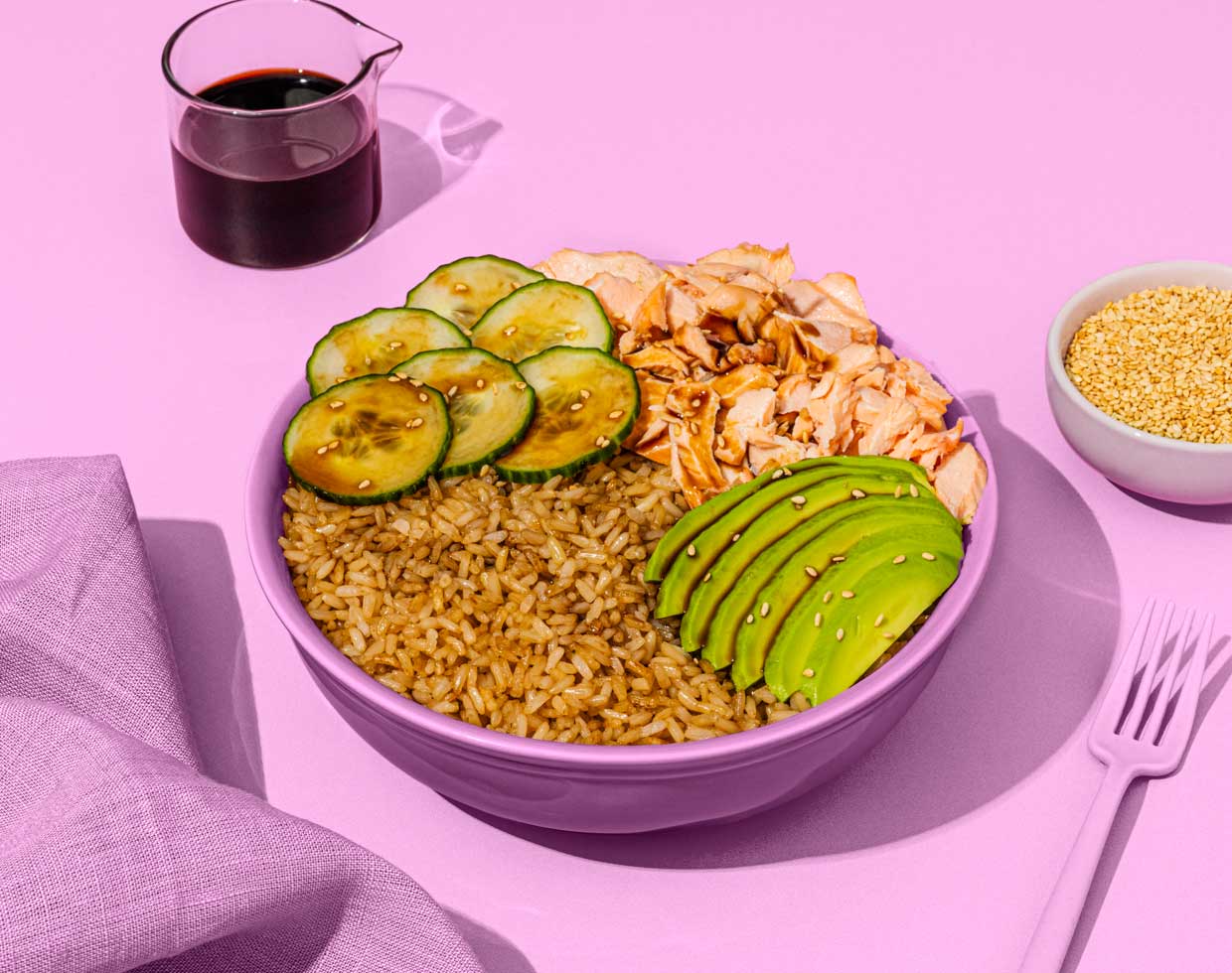 Crispy Brown Rice Salmon Bowl