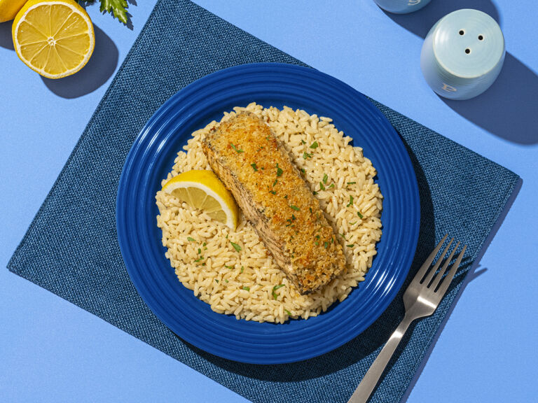 Parmesan-Crusted Salmon and Rice