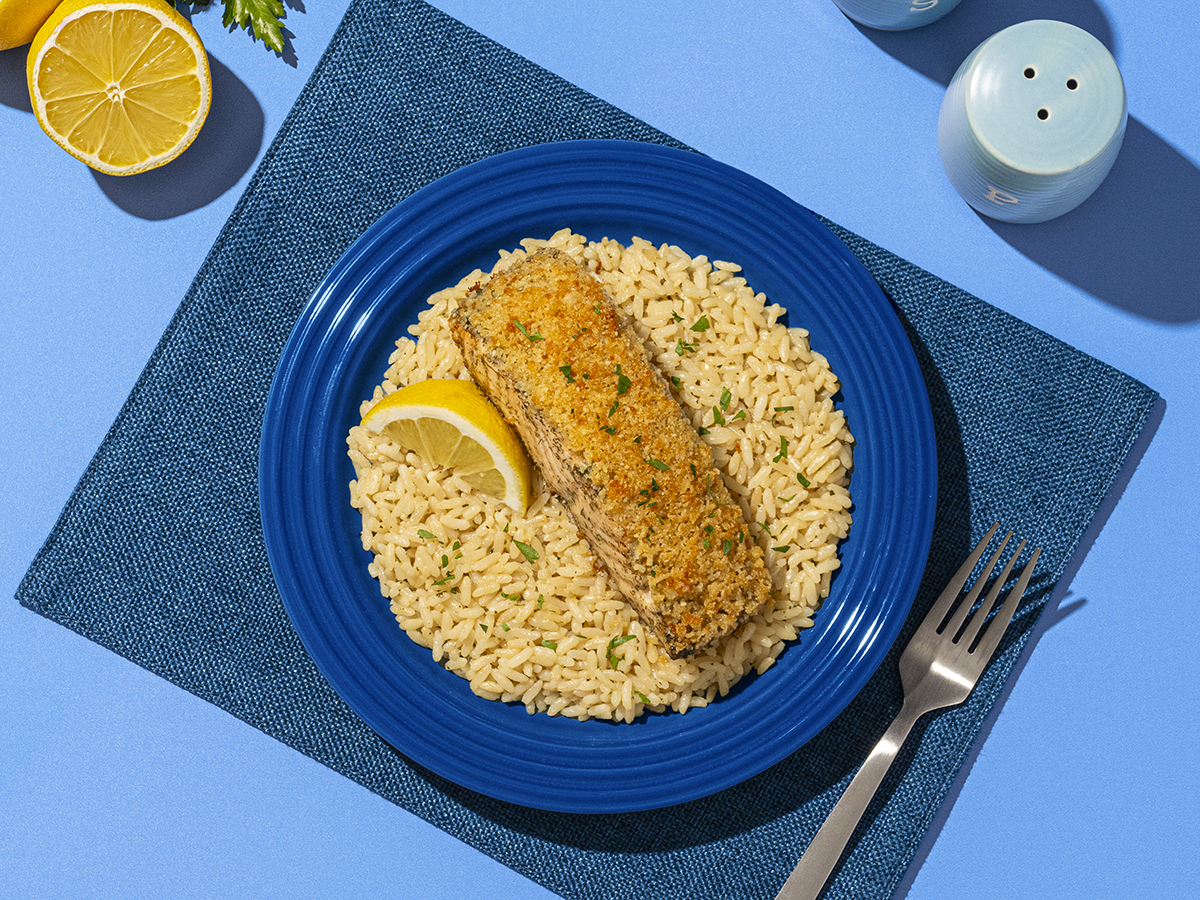 Parmesan-Crusted Salmon and Rice