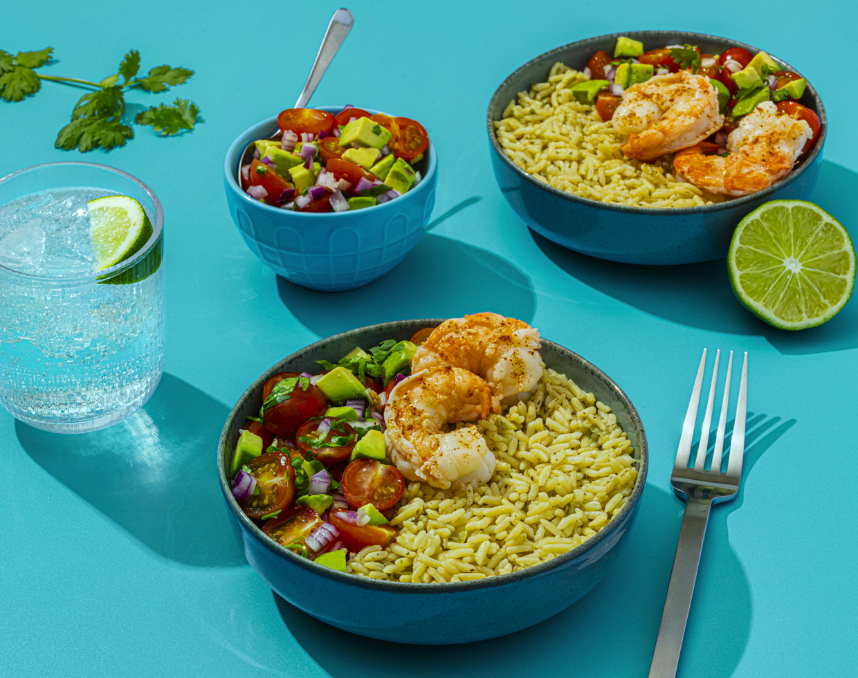 Chili Lime Shrimp & Rice with Avocado Salsa
