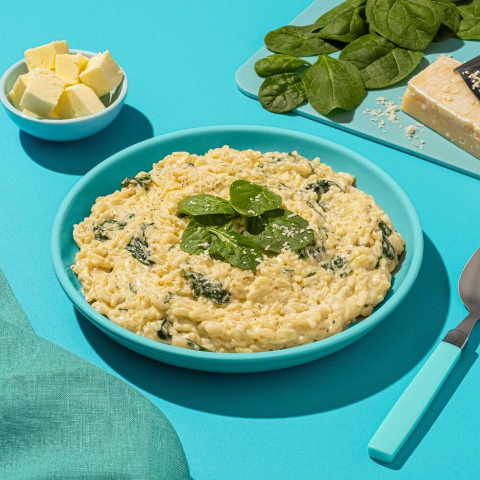 Creamy Garlic Parmesan Rice with Spinach