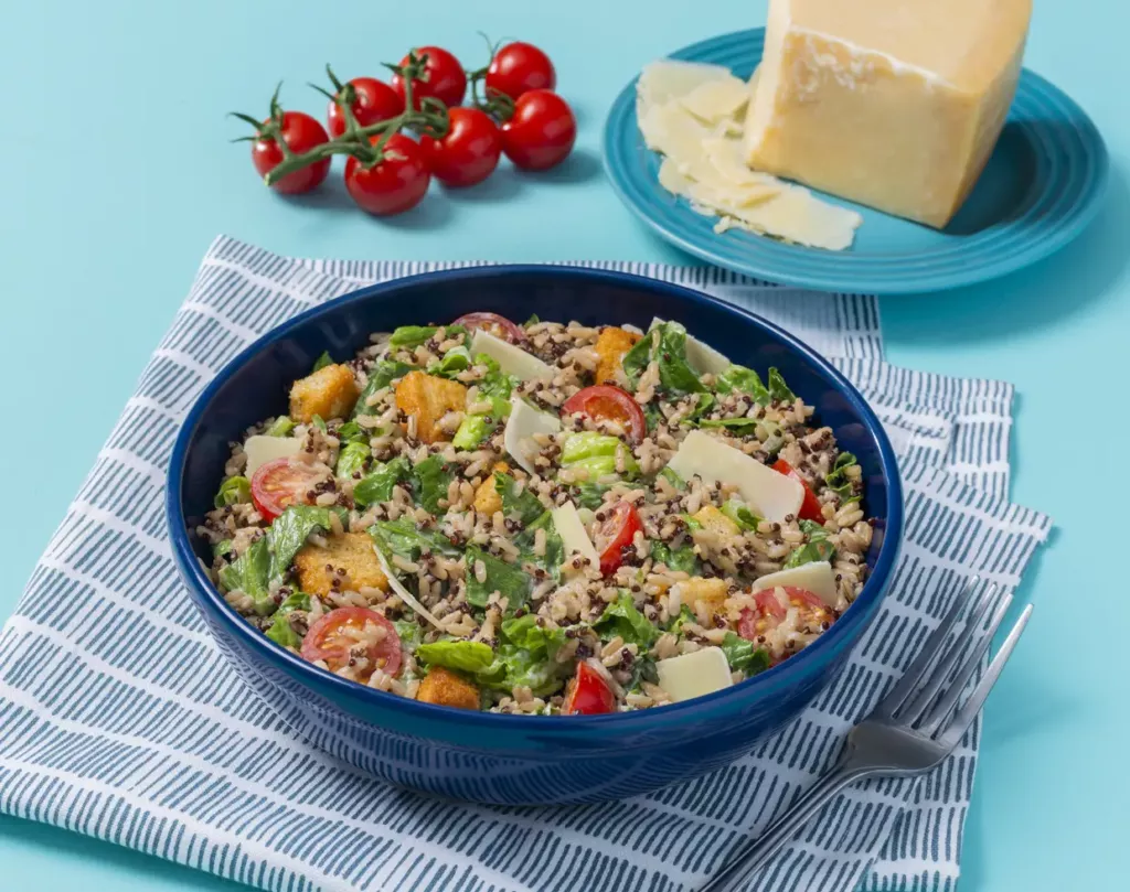 caesar salad with rice and quinoa