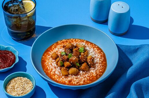 Honey Soy Chicken with Gochujang Brothy Rice