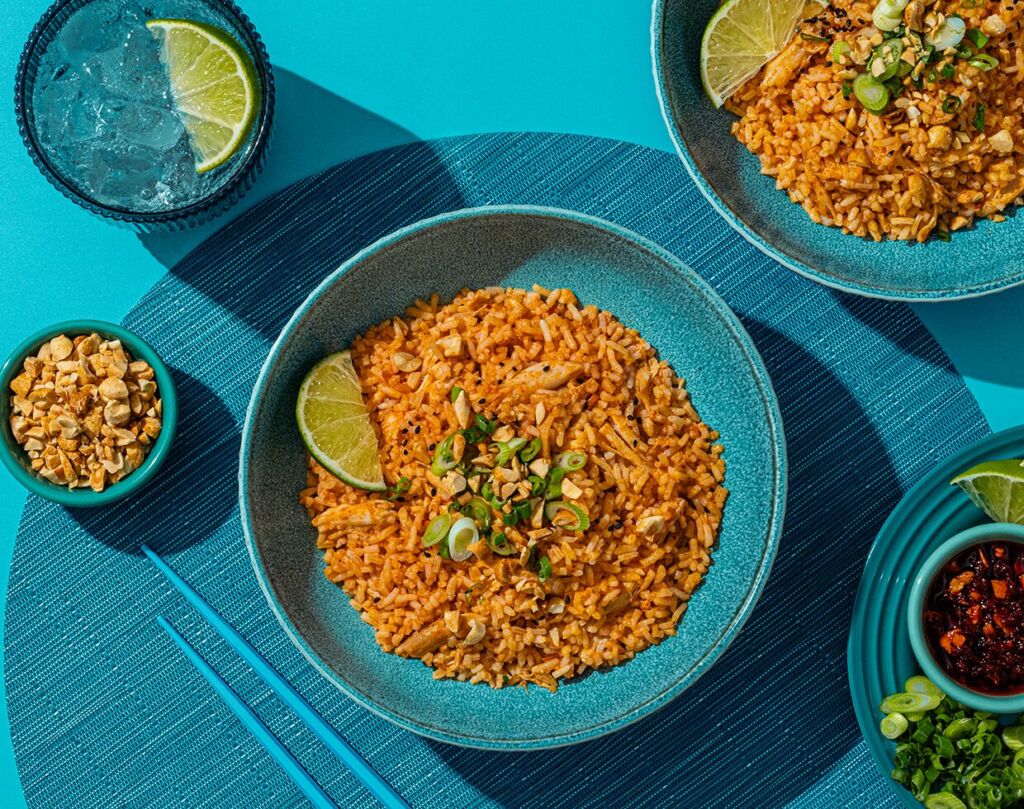 Easy Spicy Peanut Chicken & Rice Bowl with Chili Crisp