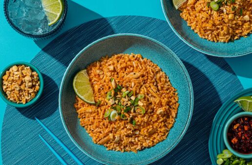 Easy Spicy Peanut Chicken & Rice Bowl with Chili Crisp