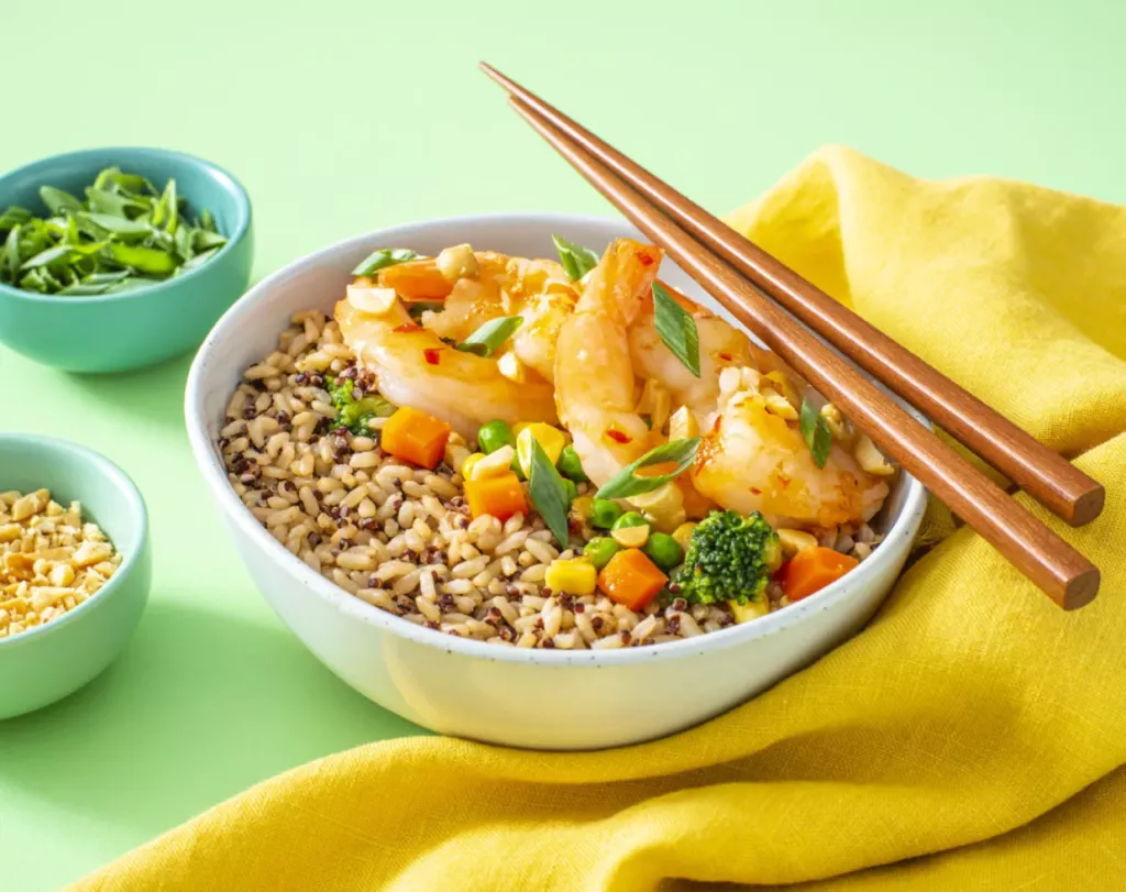sweet chili shrimp with quinoa