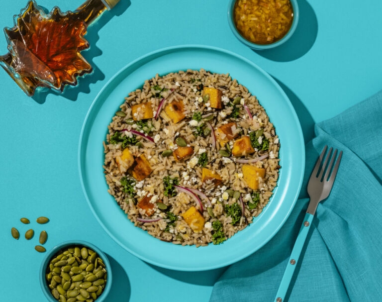 Maple Roasted Pumpkin Rice Salad
